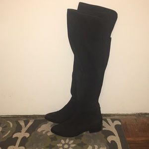 Aldo Black Suede Thigh High Boots